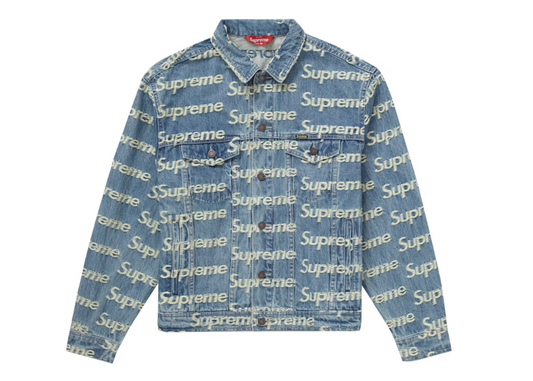 Supreme Frayed Logos Denim Trucker Jacket