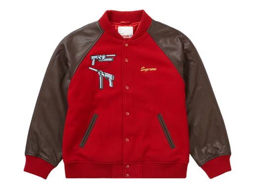 Supreme AEON Flux Varsity Jacket Red