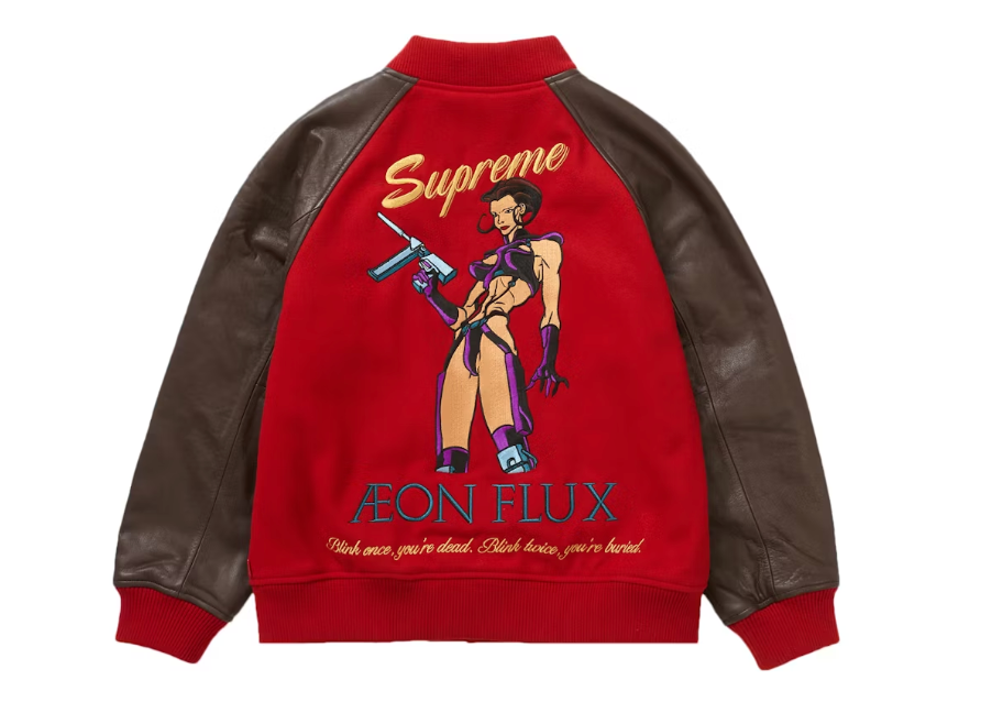 Supreme AEON Flux Varsity Jacket Red