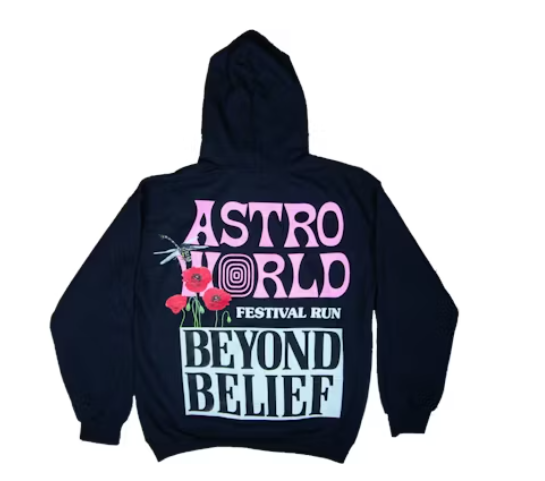 Travis Scott Astroworld Festival Run Beyond Belief Hoodie Black