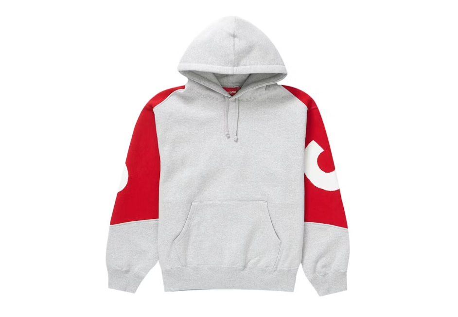 Supreme Big Logo Jacquard Hooded Sweatshirt Heather Grey