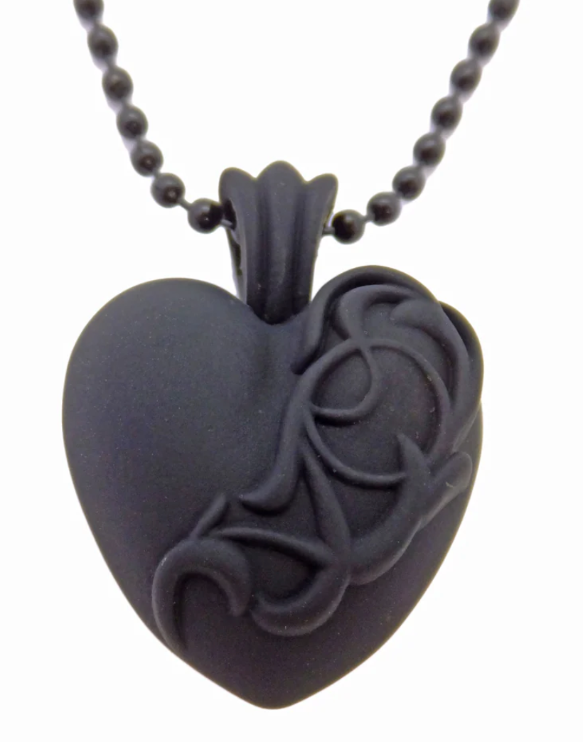 Chrome Hearts Black Silicone Heart Necklace