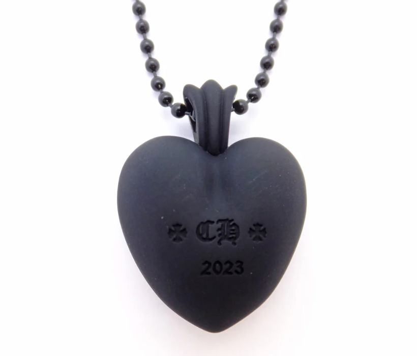 Chrome Hearts Black Silicone Heart Necklace