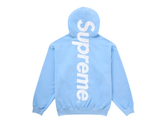 Supreme Satin. Applique Hooded Sweatshirt Light Blue