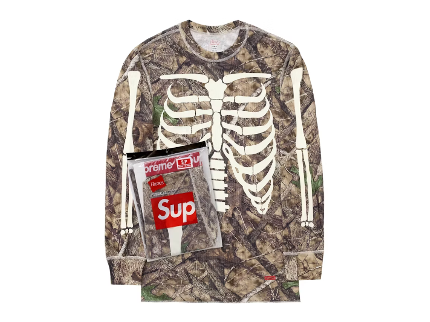 Supreme Hanes Bones Thermal Crew Camo