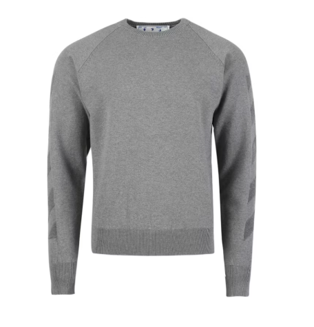 Off-White Diag Arrow Sweat Knit Crew Grey