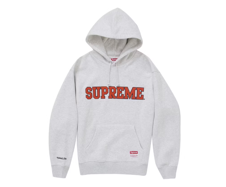 Supreme NCAA Mitchell & Ness Hooded Sweatshirt Grey