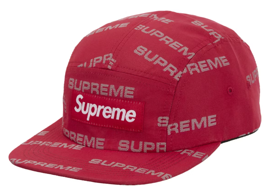 Supreme Reflective Jacquard Camp Cap Red