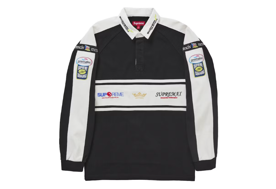 Supreme Chest Stripe Rugby Black