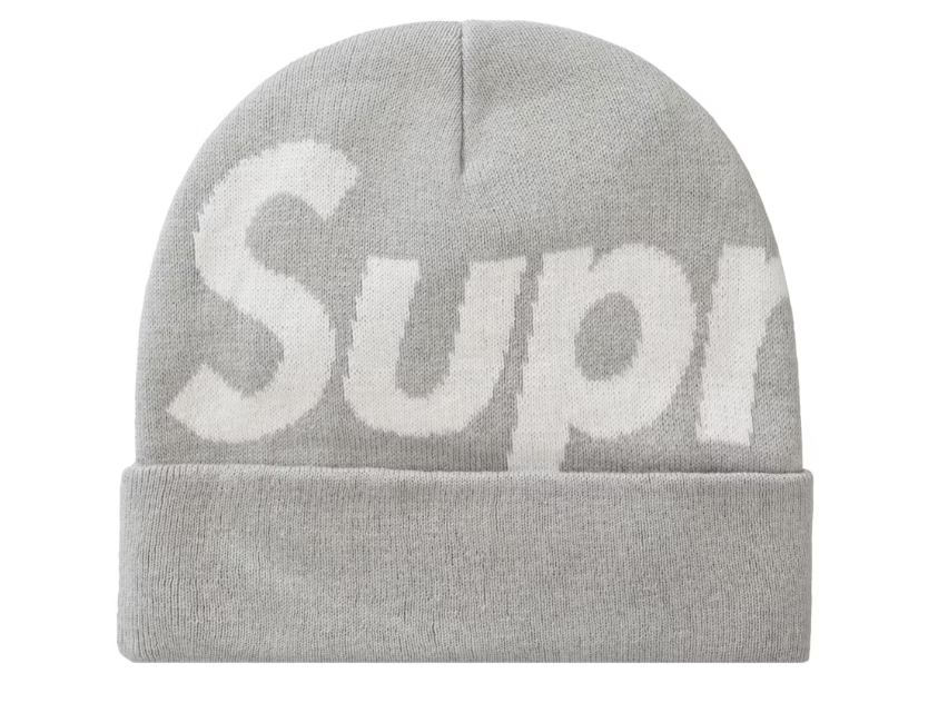 Supreme Big Logo Beanie (FW23) Grey