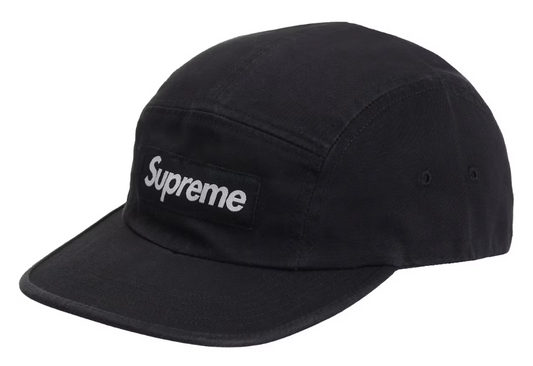 Supreme Washed Chino Twill Camp Cap (FW24) Black