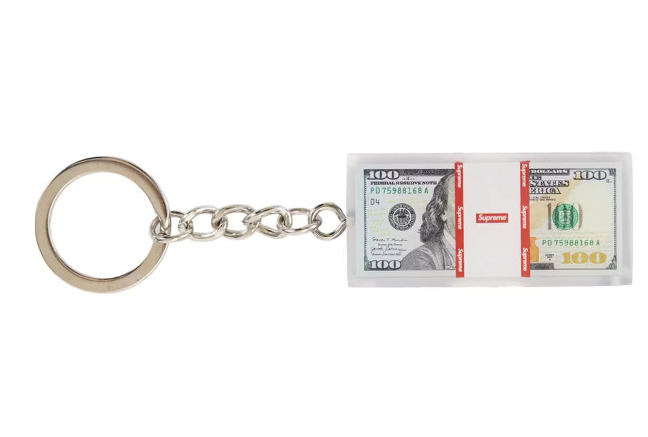 Supreme Cash Paperweight Keychain Clear