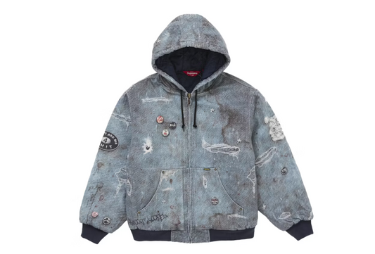 Supreme HJR Trompe L'oeil Hooded Work Jacket Blue