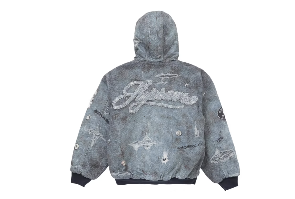 Supreme HJR Trompe L'oeil Hooded Work Jacket Blue