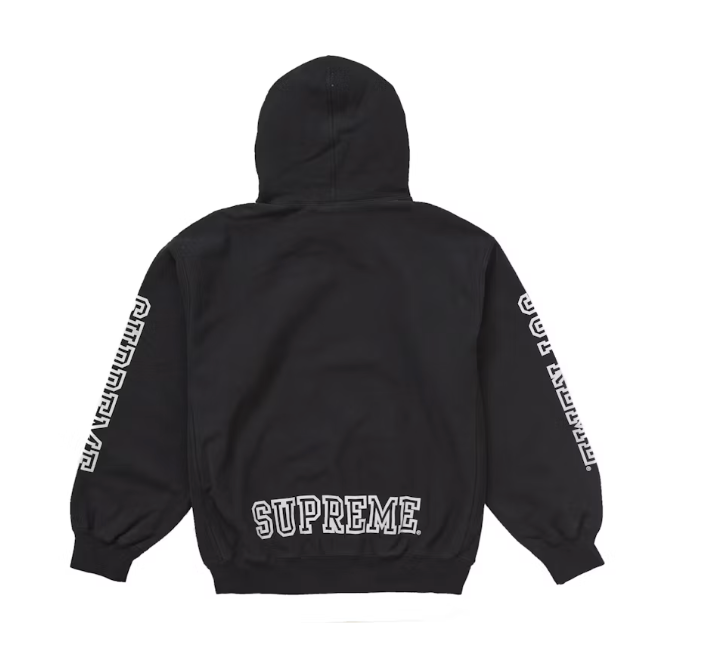 Supreme Collegiate Sleeve Hooded Sweatshirt Black