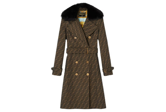 Fendi Fendace FF Trench Coat Brown/Gold