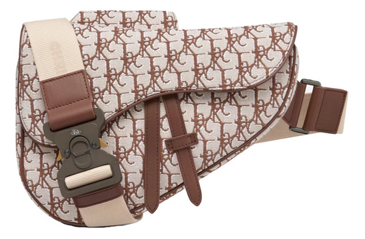 Dior x CACTUS JACK Oblique Jacquard Saddle Bag Coffee Brown