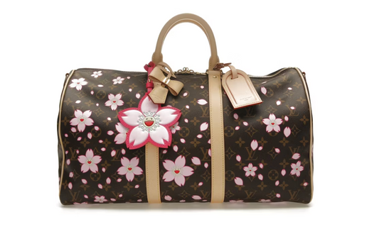 Louis Vuitton x Takashi Murakami Keepall Bandouliere 45 Sakura Brown