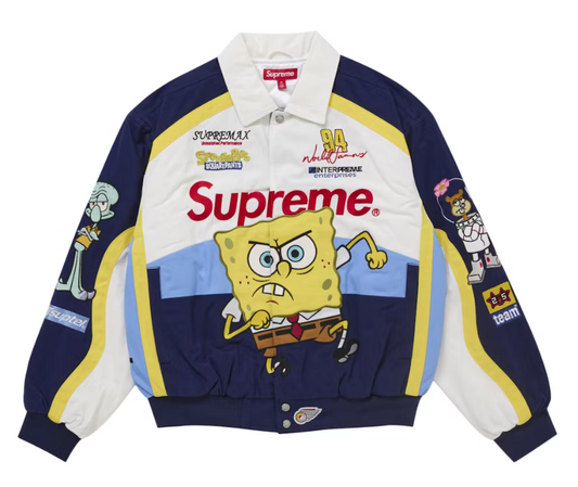 Supreme SpongeBob Jeff Hamilton Racing Jacket White