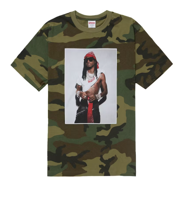 Supreme Playboi Carti Tee Woodland Camo
