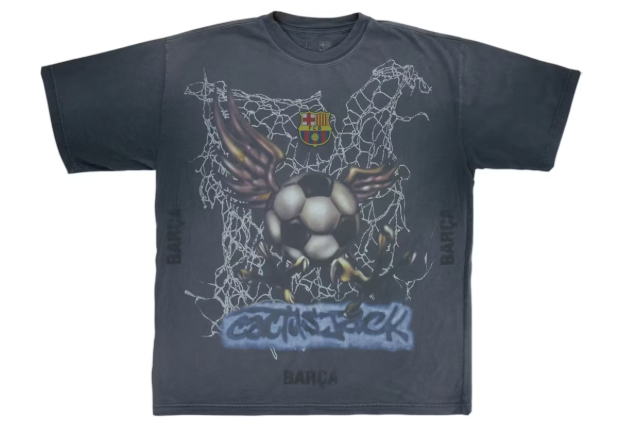 Travis Scott x FC Barcelona Washed Spray Logo Tee