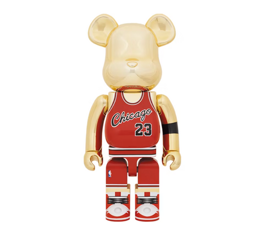 Bearbrick Michael Jordan 1985 Rookie Jersey 1000% Gold Chrome