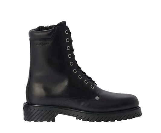 Off-White Combat Laced Up Boot Black Black