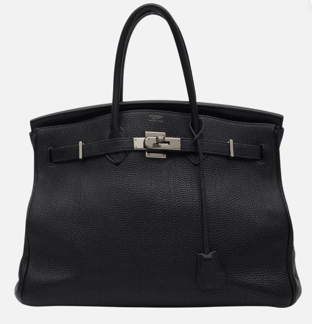 Hermes Taurillon Clemence Black Leather