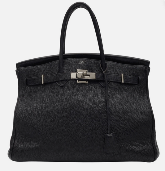 Hermes Taurillon Clemence Black Leather