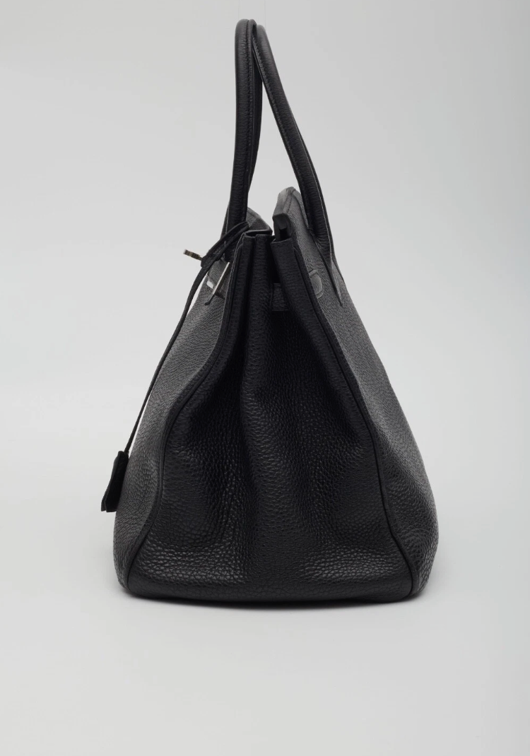 Hermes Taurillon Clemence Black Leather