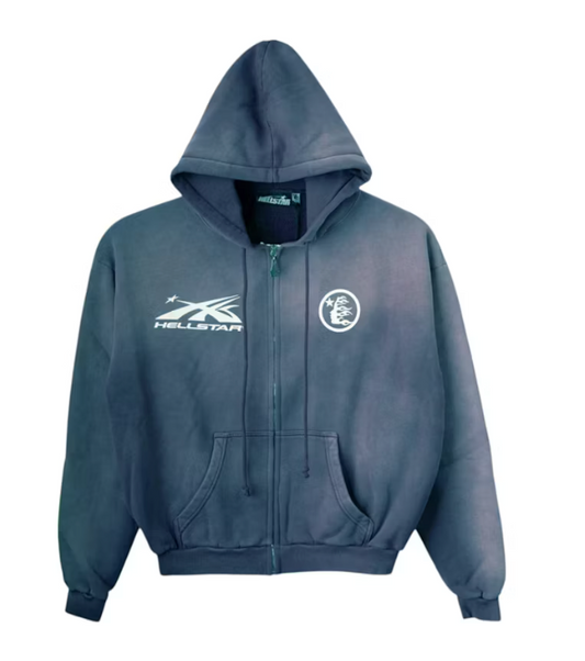 Hellstar HS Logo Zip-Up Hoodie Emerald
