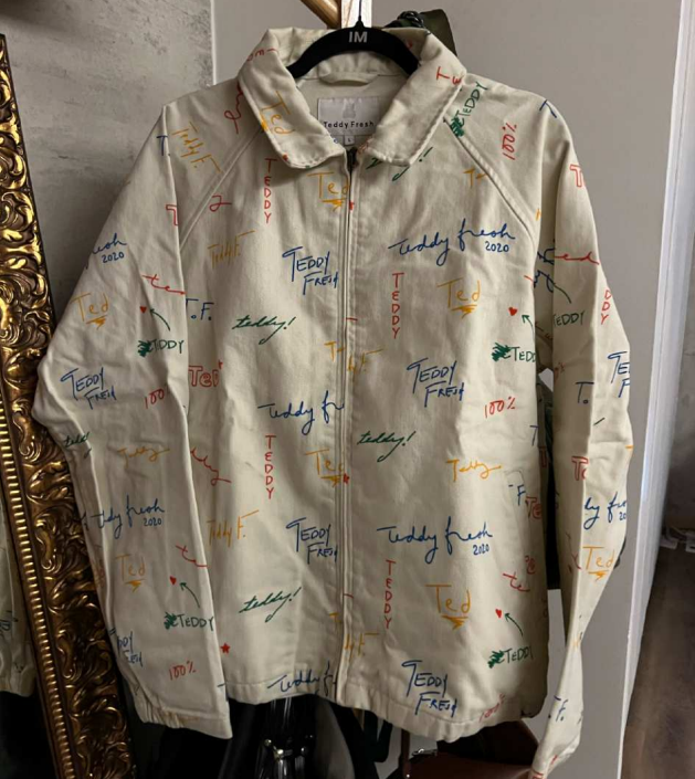 Teddy Fresh 2020 All Over Logo Zip Jacket Cream Multicolor