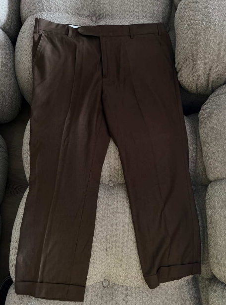 French Crown Brown Slim Fit Dress Pants