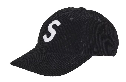 Supreme Corduroy S Logo 6-Panel (FW24) Black