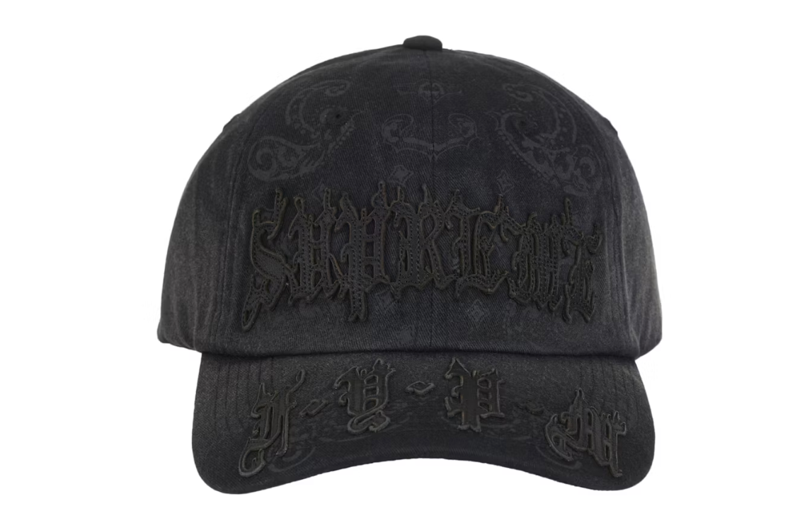 Supreme Leather Applique 6-Panel Black