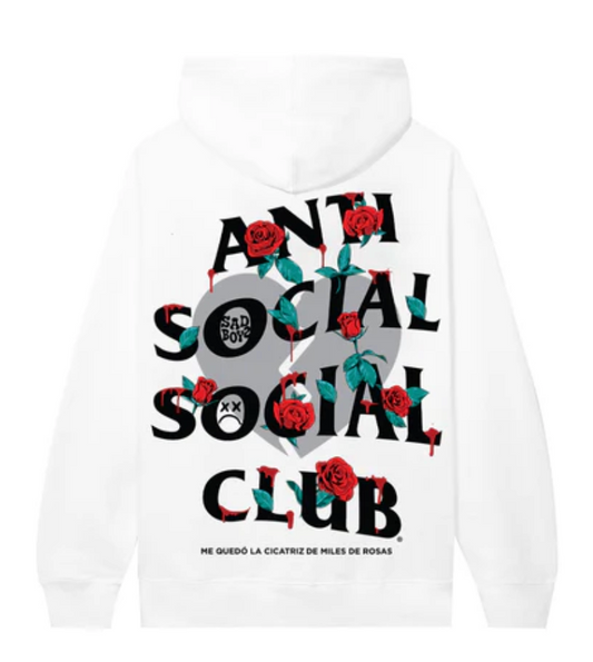 Sadboyz X ASSC Thorns White Hoodie