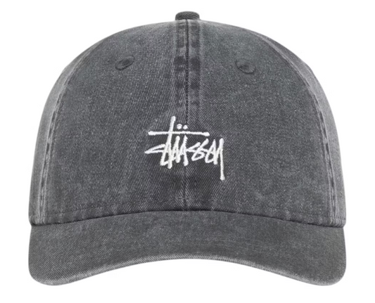 Stussy Washed Basic Cap Cap Washed Charcoal
