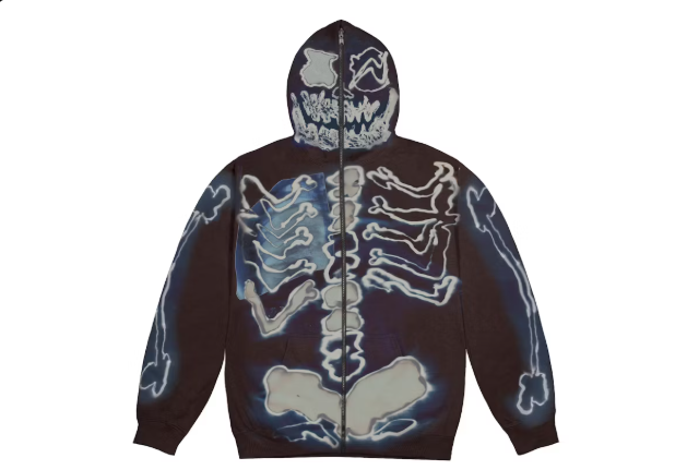 Travis Scott Cactus Jack For Fragment Skeleton Graffiti Full Zip Hoodie Redux