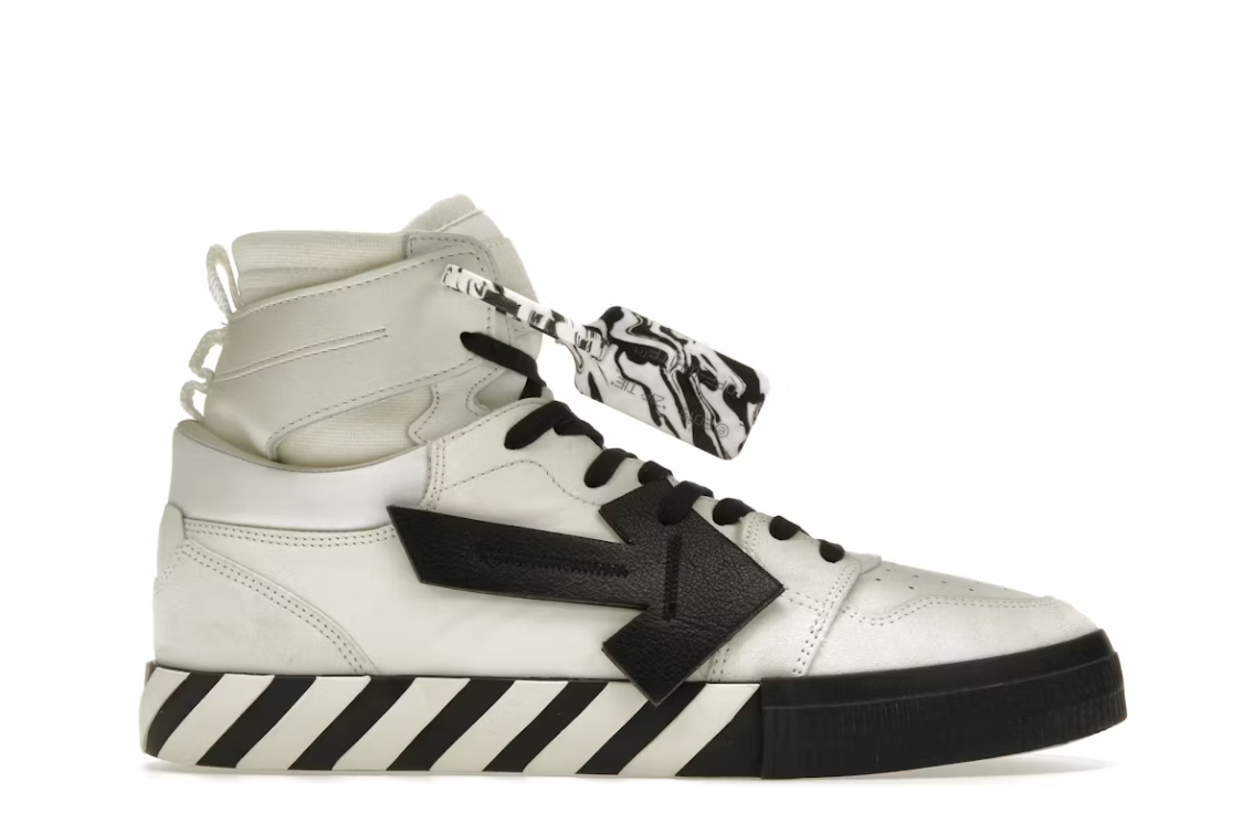 Off-White High Top Vulcanized Leather White Black