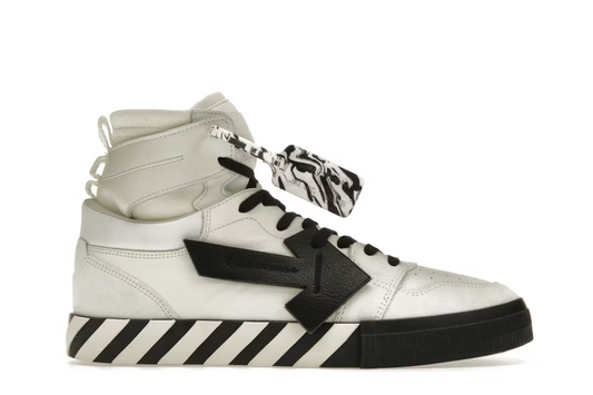 Off-White High Top Vulcanized Leather White Black
