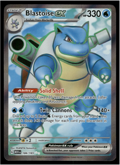 Blastoise ex #185 Pokemon Scarlet & Violet 151