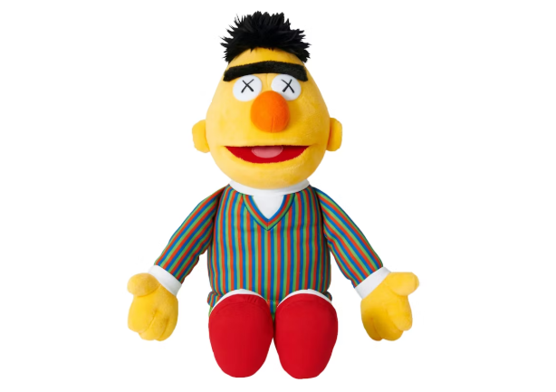 KAWS Sesame Street Uniqlo Bert Plush Toy Yellow