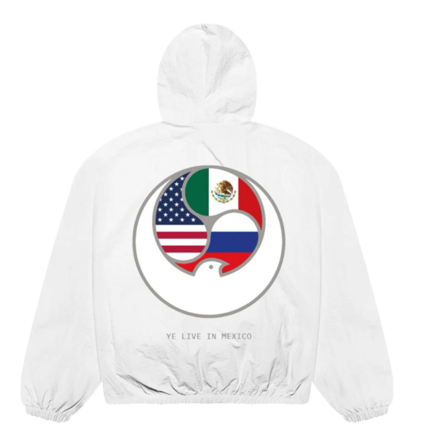 Ye Live In México Merch Oficial White Windbreaker