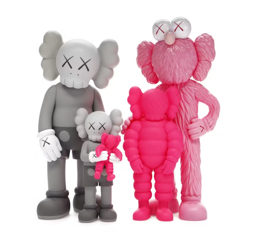 KAWS Family Vinyl Figures Grey/Pink