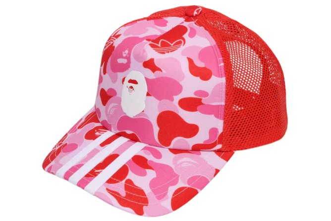 Adidas x BAPE Camo Mesh Cap Pink