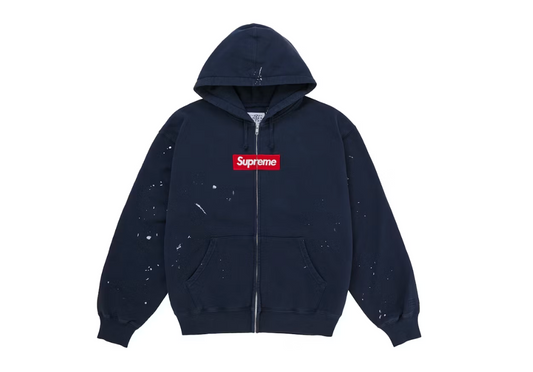 Supreme MM6 Maison Margiela Box Logo Zip Up Hooded Sweatshirt Black