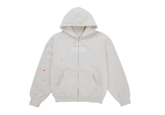 Supreme MM6 Maison Margiela Box Logo Zip Up Hooded Sweatshirt White