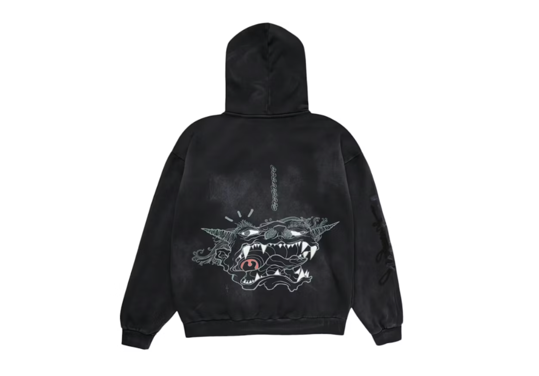 Travis Scott Cactus Jack x Fragment x Takashi Murakami Reborn Zip Hoodie Black