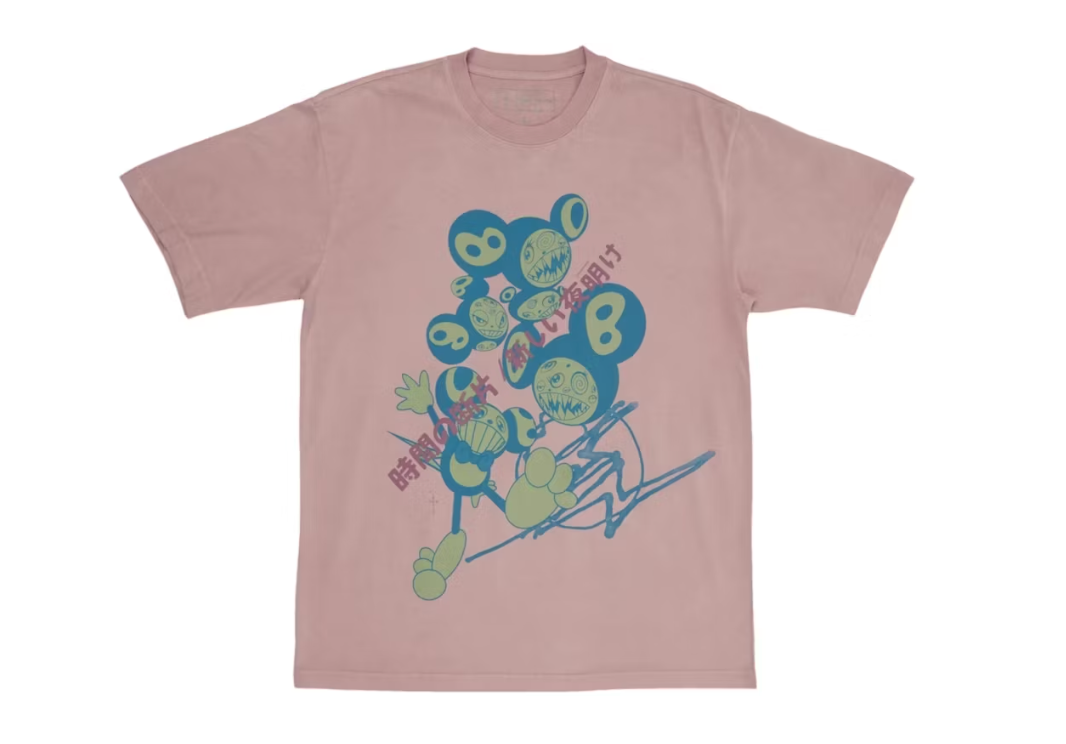 Travis Scott Cactus Jack x Fragment x Takashi Murakami The Dawn Tee Pink