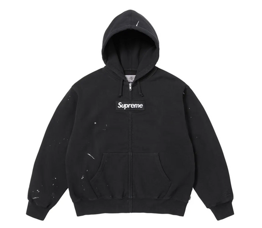 Supreme MM6 Maison Margiela Box Logo Zip Up Hooded Sweatshirt Black